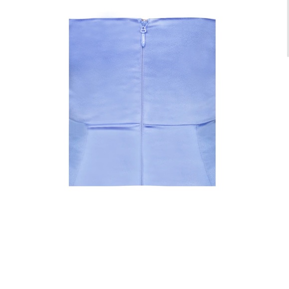 Miss Circle Blue high split satin dress - Picture 2 of 9